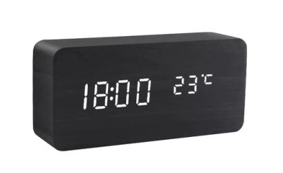 Thermomètre d'intérieur décoratif avec une horloge noire pour la maison